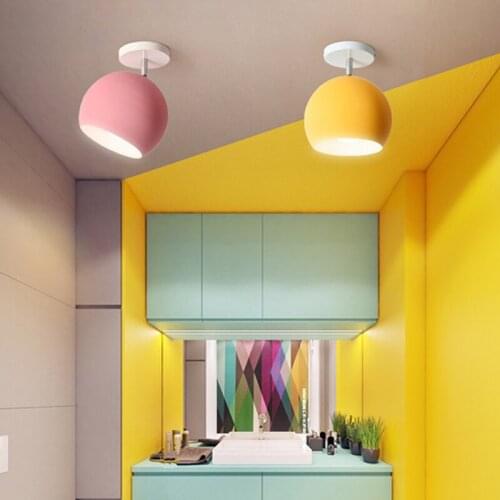 Wall Lamp Macaron Color Ceiling Lamp Aisle Light LED Lighting Creative Living Room Modern Simple Iron Home Bedroom Light Decor