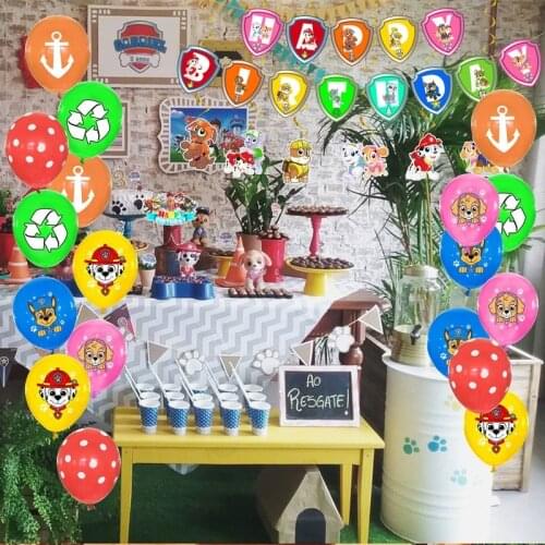 New Paw Patrol Birthday Party Decorations Banner Cake Flag Baby Shower Party Supplies Decoration Topper Boy Girl Surprise