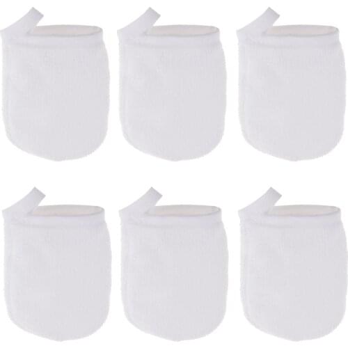 6 Pieces Professional Microfiber Face Cleansing Gloves Reusable Facial Cloth Pads Makeup Remover Glove Mitts Tool Unisex