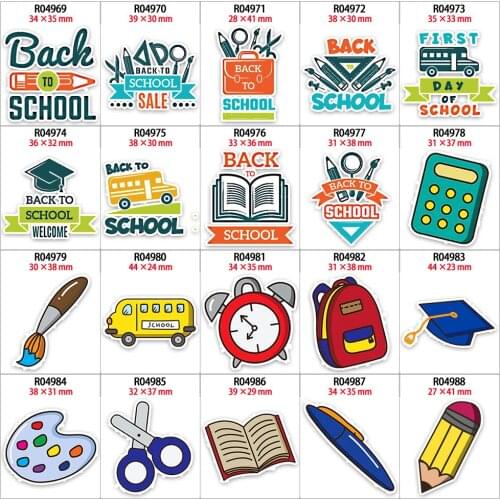 Back To School Style Printed Planar Resins for DIY Crafts 30pcs/lot R04969 R0497 R0498