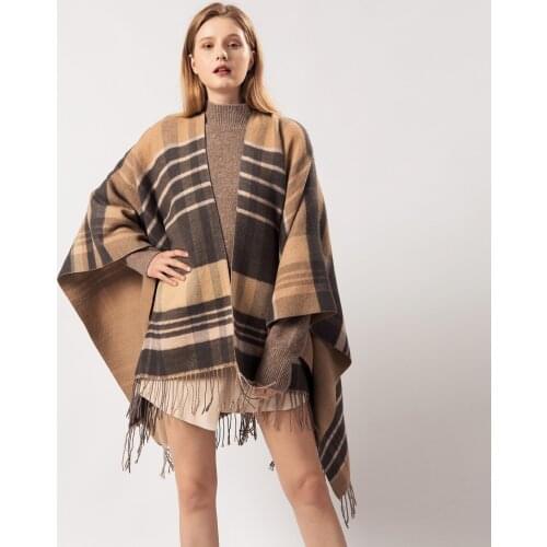 All-Match Women Poncho Shawls And Wraps Ladies Pashmina Shawl Thicken Scarf Stoles Warm Feminino Ponchos Capes Warm blanket