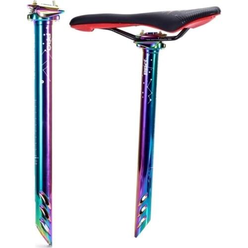 Colorful Bicycle Seatpost Full CNC Mountain Road Seatpost 27.2mm 30.8mm 31.6mm*380mm MTB DH XC AM Rainbow Seat Post Seat Tube