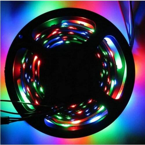 5M 5050SMD WS2812B 30pixel/m Digital RGB LED Strip Light Addressable magic Color 5V WS2811 IC Built-in Non-waterproof PCB Black
