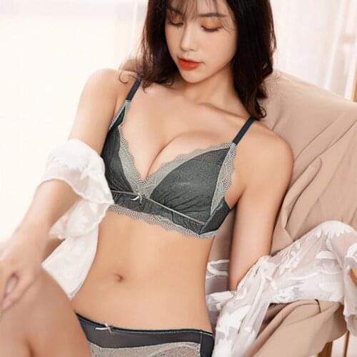 Wasteheart New Women Fashion Green Yellow Bra Sets Lace Bow Bralette Panties Wireless Padded Underwear Sexy Lingerie Sets A B