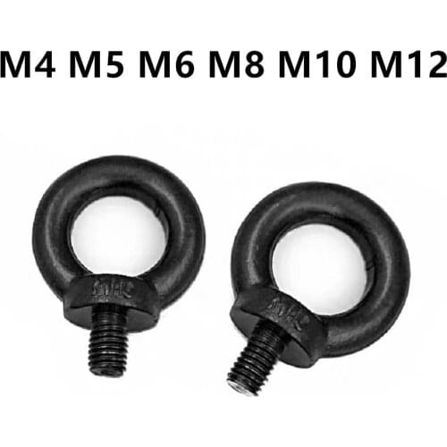 10CS GB825 DIN580 Black 304 stainless steel extension eyebolt o - ring bolt for marine use M4 M5 M6 M8 M10 M12
