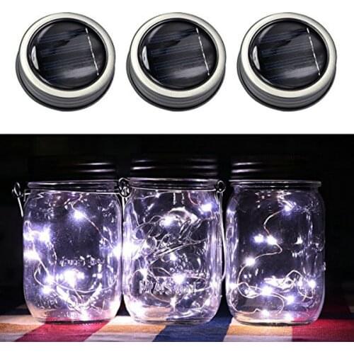 2m 20leds Solar powered Mason Jar Lid Insert fairy string vine light Lantern Patio Garden Bottle Porch night Wedding Party Decor