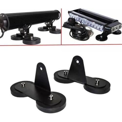 2 Pcs Car Magnetic Mount Bracket Mounting Bracket Sucker Holder & Rubber Pad For Car Jeep Truck RV LED Light Bar Work Light Etc