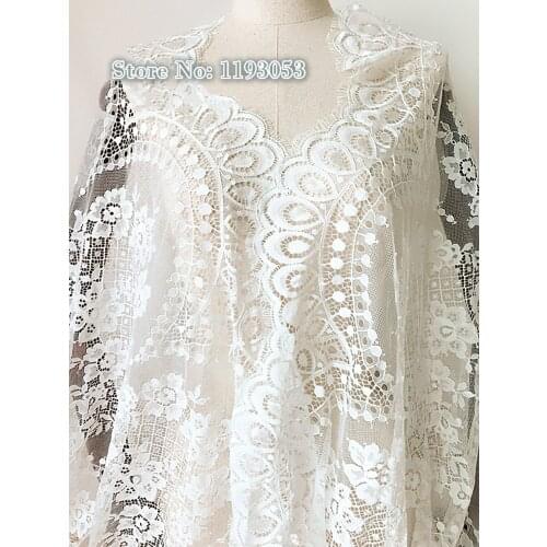 3M/Lot French eyelash lace fabric width 1.5 meters DIY clothing Embroidery Wedding dress accessories