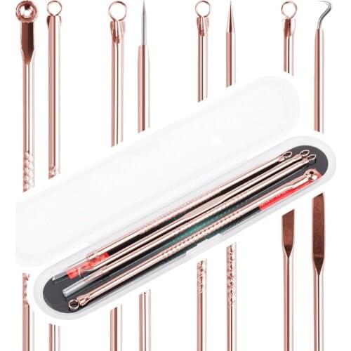 4PCS Blackhead Extractions Blemish Needle Acne Removal Needles Stainless Steel Acne Extractor Cleaner Remover Facial Care Tools