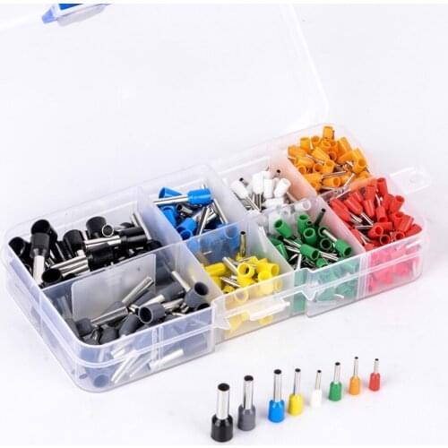 400pcs/set Copper Wire Crimp Tube Connector Spade Insulated Cord End Cable Wire Terminal Kit Set For 22-10AWG