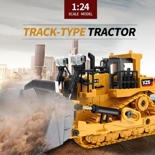 9CH 3.7V 800mAh Simulation RC Bulldozer Alloy Tractor Toy Remote Control Tractor