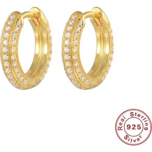 Aide 925 Sterling Silver Hoop Earring For Women Crystal Zircon Piercing Huggie Earrings Plata de ley 925 Pendientes Brincos CZ