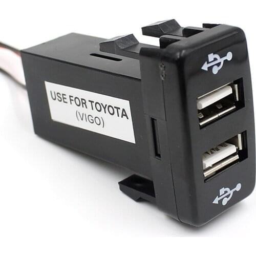 Car 5V 2.1A USB Interface Socket Charger and USB Audio input Socket use for TOYOTA Hilux VIGO,Coaster,Corolla ex,Yaris,Reiz