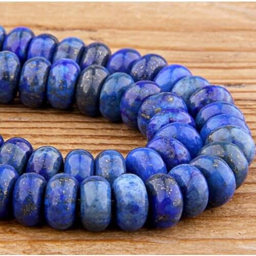 Natural blue Lapis Lazuli Stone beads Smooth flat oval Loose Spacer Lapis Lazuli Beads For Jewelry Making Bracele 4*6/5*8MM gift