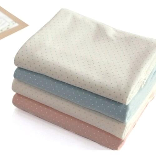 Buulqo Stretchy printed Lovely polka dots baby cotton knitted fabric DIY sewing baby cotton jersey fabric for clothing 50*180cm