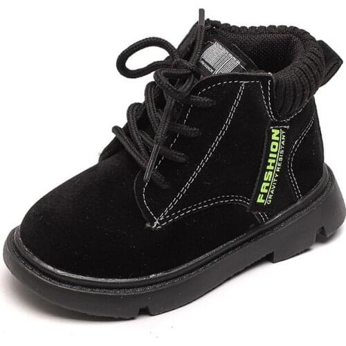 Kids Martin Boots Lace-Up Warm Boys Girls Ankle Boots Childrens Winter Sneakers Workboot Russia Motorcycle Booties