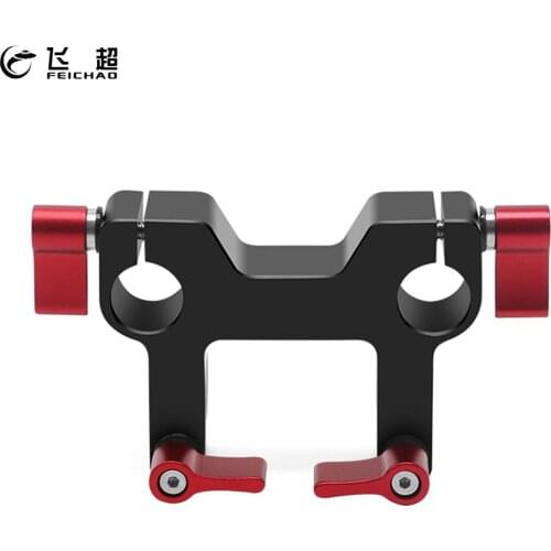 FEICAHO 15mm Rail Rod Clamp Adapter 4 Hole Right Angle Pipe Clamp Holder For DLSR Camera Shoulder Rig 15mm Rail Support System