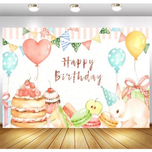 Fruits Ice Cream Balloon Cake Smash Photography Backdrop Table Decor Newborn Baby 1st 2nd Birthday Background For Children