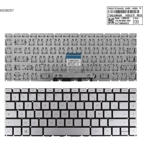 French AZERTY Keyboard for HP 14-ce0003nf 14-ce0004nf 14-ce0006nf 14-ce0040nf 14-ce0041nf 14-ce0042nf Laptop Silver For Backlit