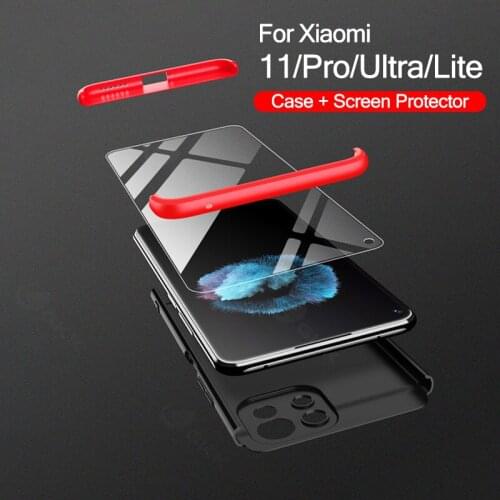 GKK 360 Degree Protection Case For Xiaomi 11 10 Lite 10T Pro With Film Anti-knock Matte Cover For Xiaomi 11 10 10T Pro Lite Case