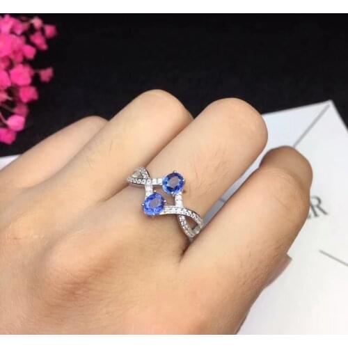 Natural sapphire ring, Sri Lankan mine, 925 silver, exquisite and beautiful, latest design