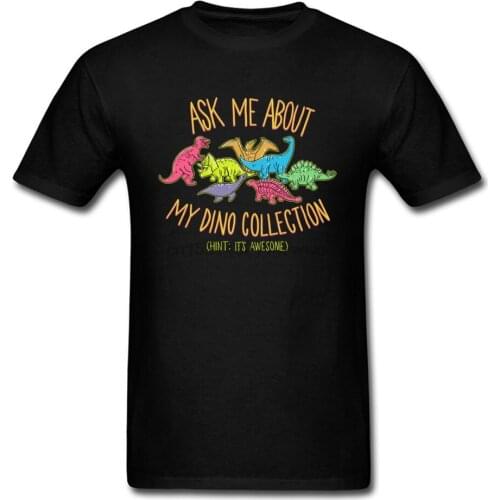Dino Collection Tops Tees Men Tshirt Awesome Summer Cotton Clothes Student T Shirt Dinosaurs Cartoon Black T-shirt
