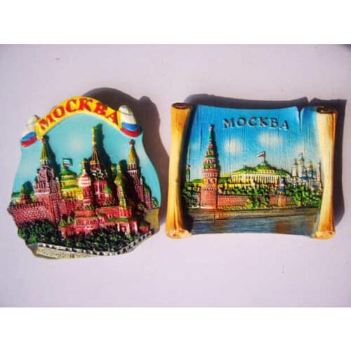 Russia Red Square Landscape Moscow Kremlin Resin Fridge Magnet Kitchen Decoration