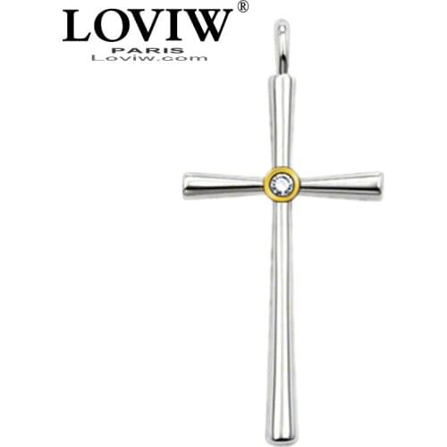 Cross Pendant with eyelet silver-plate & zircon for women girls jewelry pendants for necklace gift