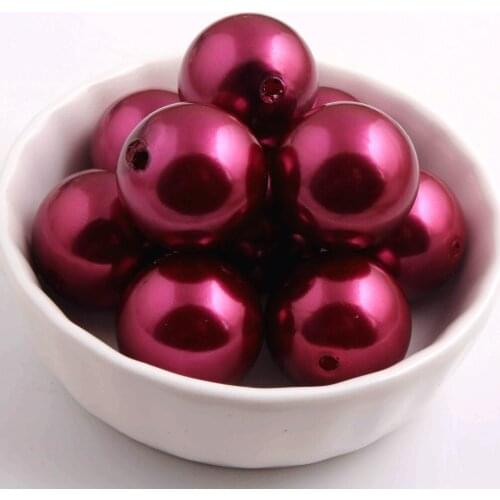 Kwoi vita 20mm Chunky Fashion A23 red purple 100pcs a lot , Loose Imitation Plastic Pearl for Chunky Beads Jewelry