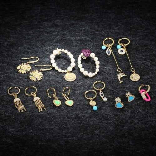 LIDU High Quality 925 Silver Smiley Heart Pearl Earrings Multicolor Monaco Jewelry Gifts For Friends Factory Direct