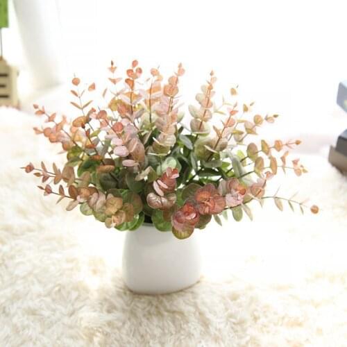 Small Eucalyptus Artificial Plants Silk Tree Branch Home Garden Decoration DIY Flower Arrangment Faux Foliage Fake Plant