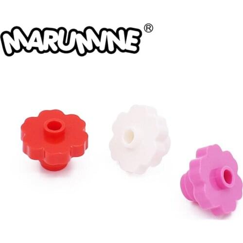 MARUMINE MOC Bricks Plant 100PCS 2x2 Rounded Flower 4728 Garden Park Building Block Assembles Particles Classic Creative Brick