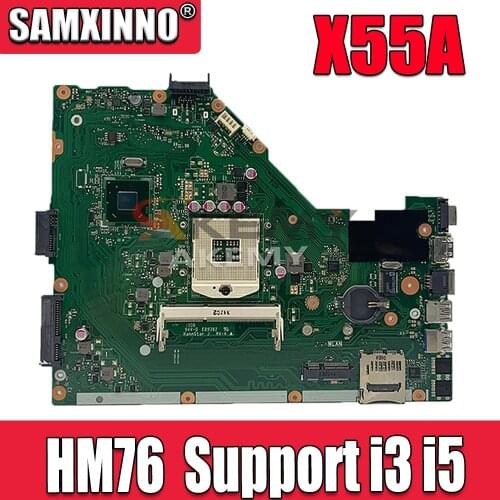 X55A Motherboard REV:2.1 /2.2 HM76 DDR3 For Asus X55A laptop Motherboard X55A Mainboard X55A Motherboard test 100% OK