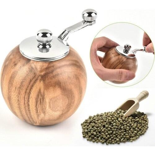 Salt and Pepper Mills, Solid Wood Pepper Grinders With Adjustable Coarseness by Ceramic Rotor, Kitchen Cooking Tools WY71411