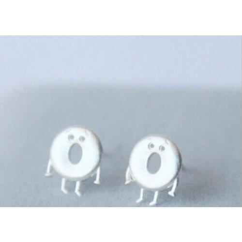 925 Sterling Silver Jewelry Cute Funny Cartoon Villain Face Korean Version Of The Fashion Earrings Wholesale E068