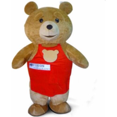Cute Plush Teddy Bear Mascot Costume Birthday Gift Unisex Adult Size Performance Costume Christmas Halloween Party Decorations