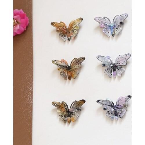 Fashion 30pcs/lot butterfly shape acetic acid material charms diy jewelry earrings/apparel/Headwear pendants accessory