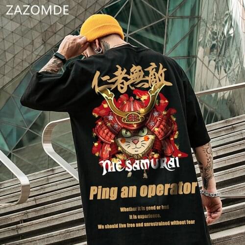 ZAZOMDE Mens T-Shirts 2021 Chinese Style New Printed Short Sleeve Tshirts Summer Hip Hop Casual Cotton Tops Tees Streetwear Men