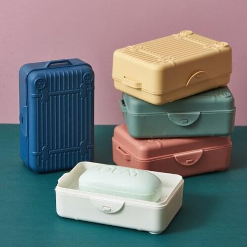 Trunk Shape Soap Dish Travel Waterproof Portable Soap Plate Case Holder Sealed Soap Container Quick Drying Bathroom Accessories