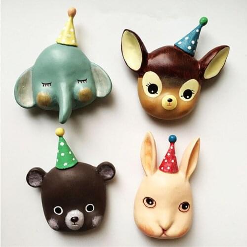 New Japanese Creative Cute Circus Small Animal 3D Refrigerator Fridge Magnets Tourism Souvenirs Magnetic Stickers Home Decor
