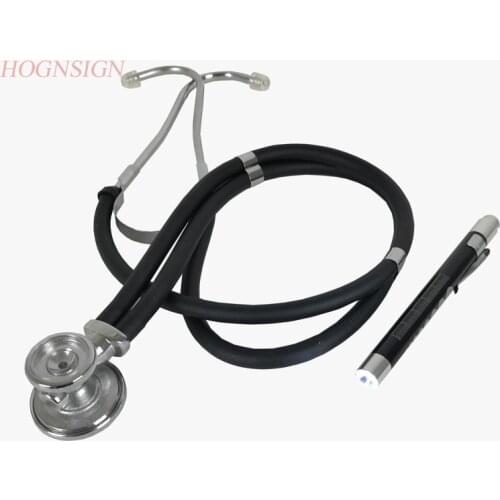 Stethoscope + pen Doctor Heart Care Professional Diagnostic Tool Functional High Quality Health Medical Dual Head Home Use