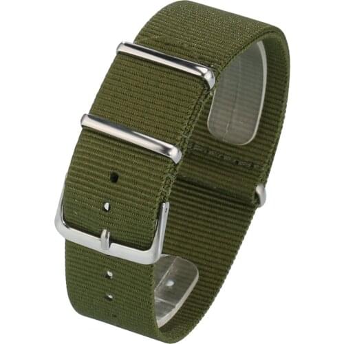 22mm Nylon Canvas Strap Unique Green Pin Buckle Watchband 22mm Watch Bracelet Men Women Fashion Watches Straps Canvas Wrist Belt