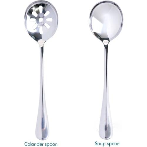1Pcs Stainless Steel Table Spoons with Long Handle Soup Colander Spoon for Ice Cream Dinner Spoons Rice Salad Kitchen Tableware
