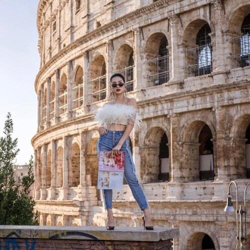 Trend Beige Feathers Strapless Tops Women Short Mini Top Sexy Party Wear Feathers Short Top Custom Made Any Color Real Image