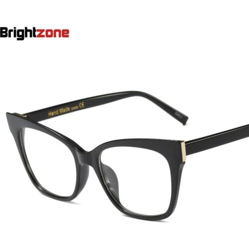 Brightzone Unique Design Full Rim Optical Spectacle Frame Woman Finished Product Concise Plain Prescription Glasses Eyeglasses