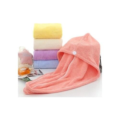 Vibrato Dry hair cap, quick-drying womens absorbent coral fleece head towel, shampoo, super fine dimensional thickening shower