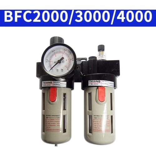 BFC2000 B3000 B4000 G1/4 G3/8 G1/2 Air Filter Pressure Regulator Valve Lubricator Pneumatic Compressor Oil Water Separtor