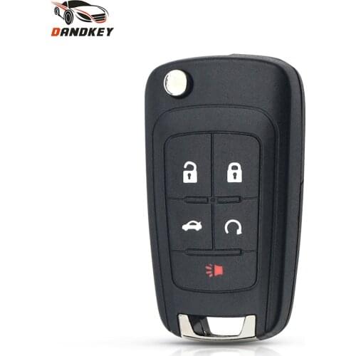 Dandkey Replacement Car Flip Remote Key Shell For Opel Vauxhall Insignia Astra Zafira Fob Blank Case 5 Buttons Uncut HU100 Blade