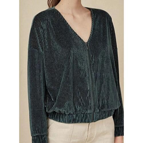 Women Skirt Fall /Spring Simple Chic Green Casual Corduroy Pleated Coat / Skirt Suit