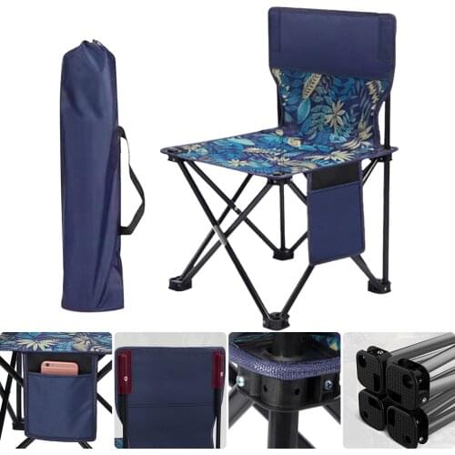 1Pcs Portable Outdoor Folding Chair with Bag Outdoor Folding Fold Aluminum Chair Stool Seat for Fishing Camping